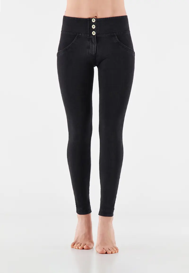 Jeggings push up WR.UP® skinny vita media in cotone organico