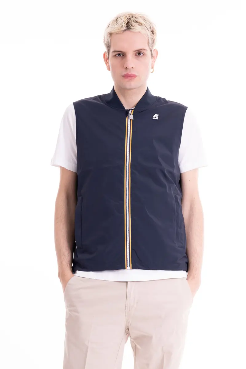 K-WAY Gilet Vally Stretch Nylon Jersey Uomo Blue Depht