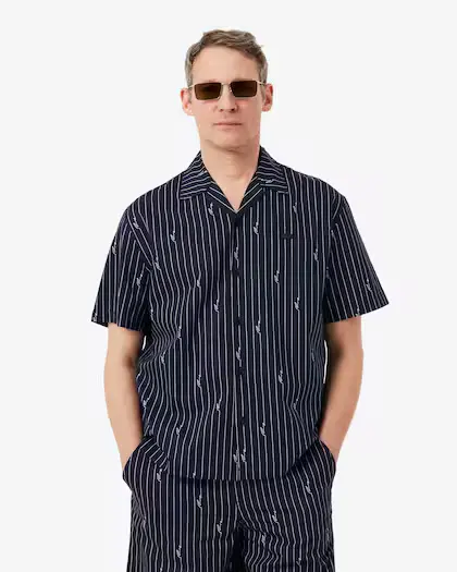 LACOSTE CAMICIA IN TWILL STAMPATA RELAXED FIT CH2343 IY8
