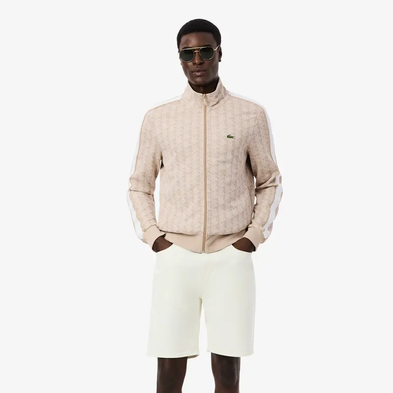 LACOSTE GIACCA DELLA TUTA IN JACQUARD CON ZIP PARIS UOMO SH1368 8GI