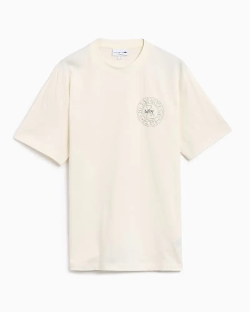 LACOSTE T-SHIRT GIROCOLLO CON BADGE STAMPATO UOMO TH0125 ARS