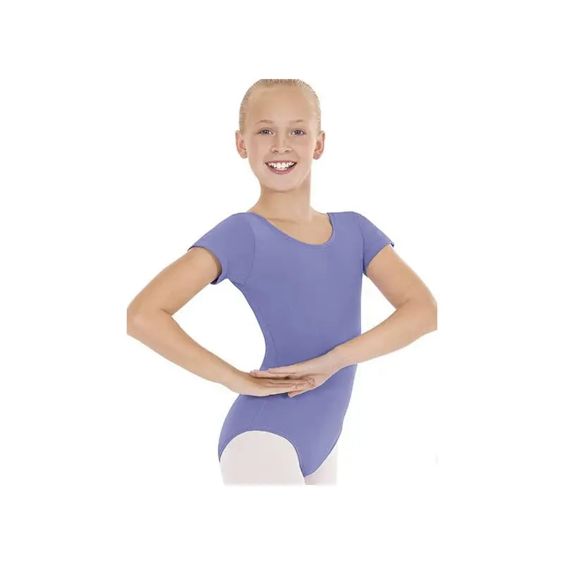 LANA (1043RD) - Body Danza Classica Mezza MLanica da Bambina Cotton Lycra Bielastica con Pettorina Antisudore