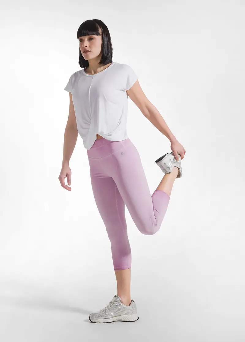 LEGGINGS 7/8 EFFETTO SFUMATO IN JERSEY STRETCH ROSA