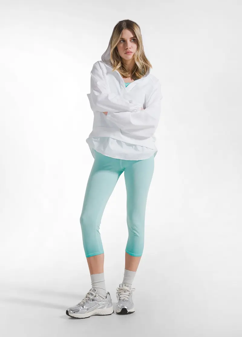 LEGGINGS 7/8 EFFETTO SFUMATO IN JERSEY STRETCH VERDE