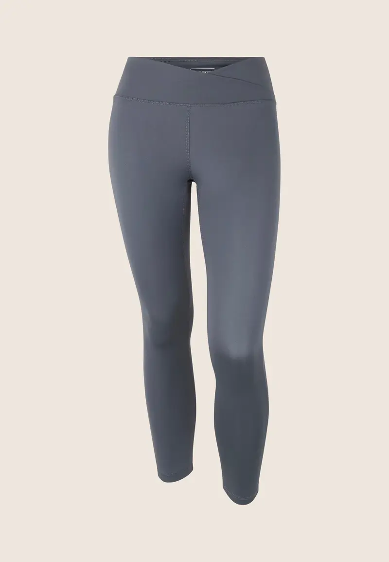 Leggings 7/8 vita incrociata in tessuto tecnico