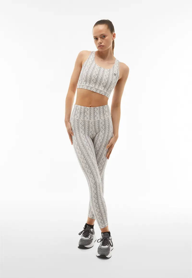 Leggings 7/8 vita super alta stampa fotografica tricot