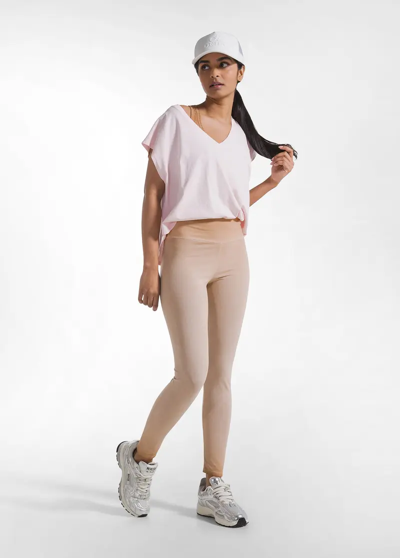 LEGGINGS A VITA ALTA EFFETTO SFUMATO MARRONE