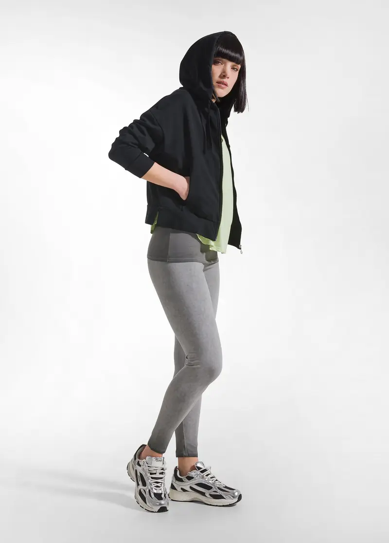 LEGGINGS A VITA ALTA EFFETTO SFUMATO NERO