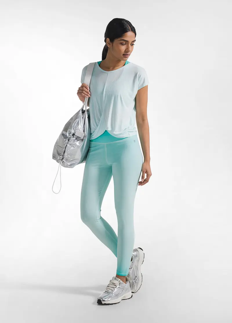 LEGGINGS A VITA ALTA EFFETTO SFUMATO VERDE