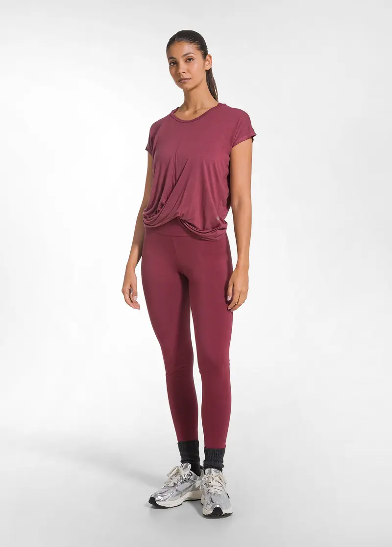 LEGGINGS A VITA ALTA IN JERSEY STRETCH ROSSO