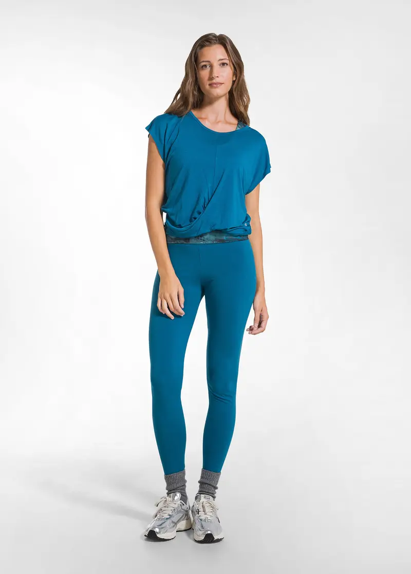 LEGGINGS A VITA ALTA IN JERSEY STRETCH VERDE
