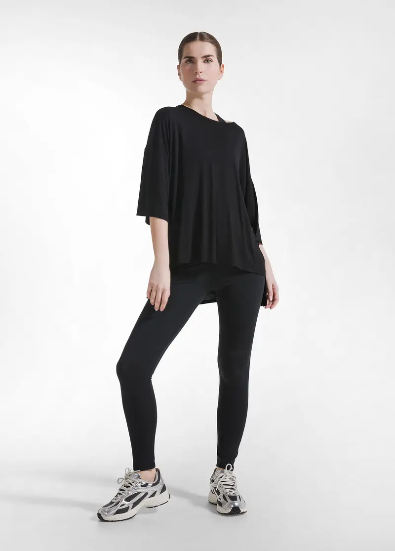 LEGGINGS A VITA ALTA TINTA UNITA NERO