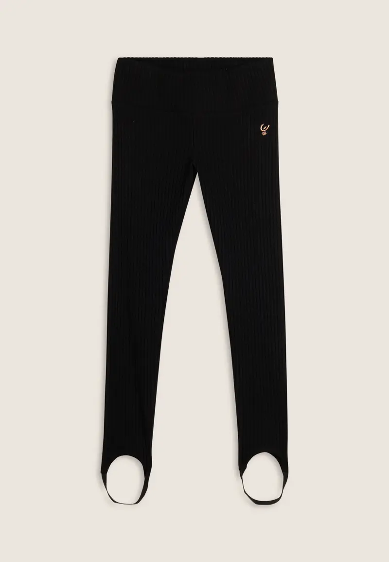 Leggings Bambina in viscosa a coste con ghette