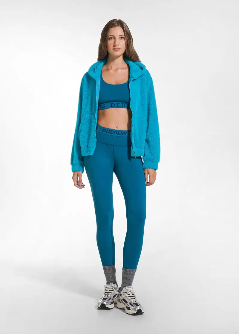 LEGGINGS IN JERSEY STRETCH CON LOGO VERDE