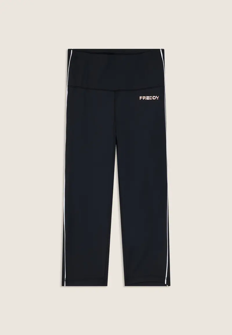 Leggings sport corsaro vita super alta e profili a contrasto