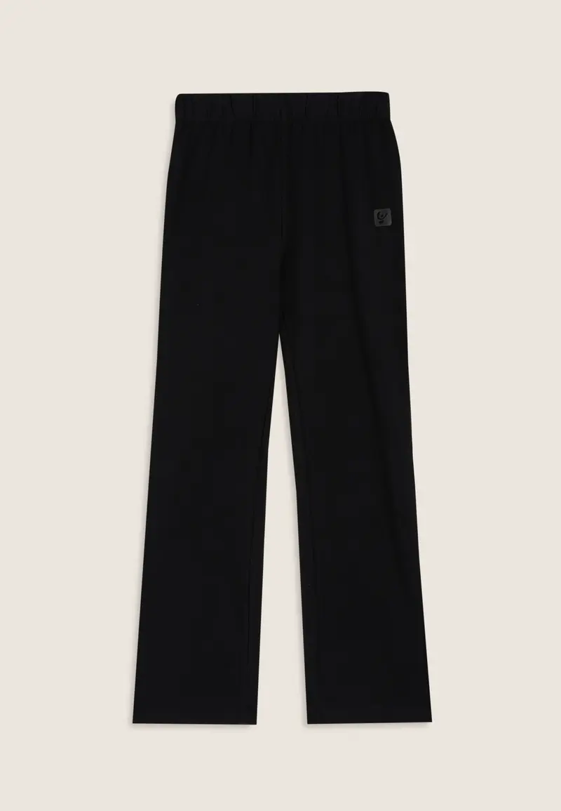 Leggings wide leg bambina con logo tono su tono