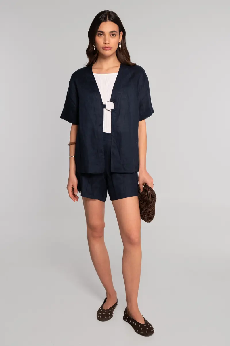 Linen kimono-style jacket 7742