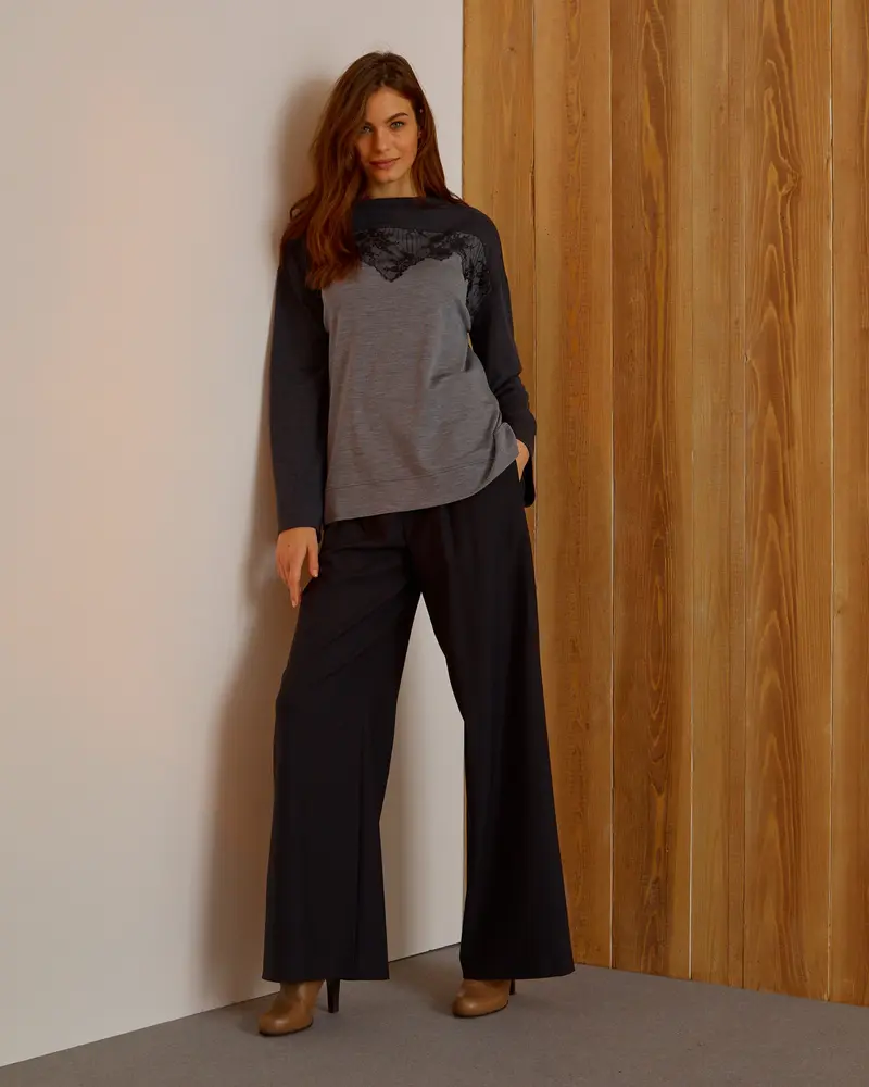 Long Sleeves Turtleneck Woman Wool & Silk 5670