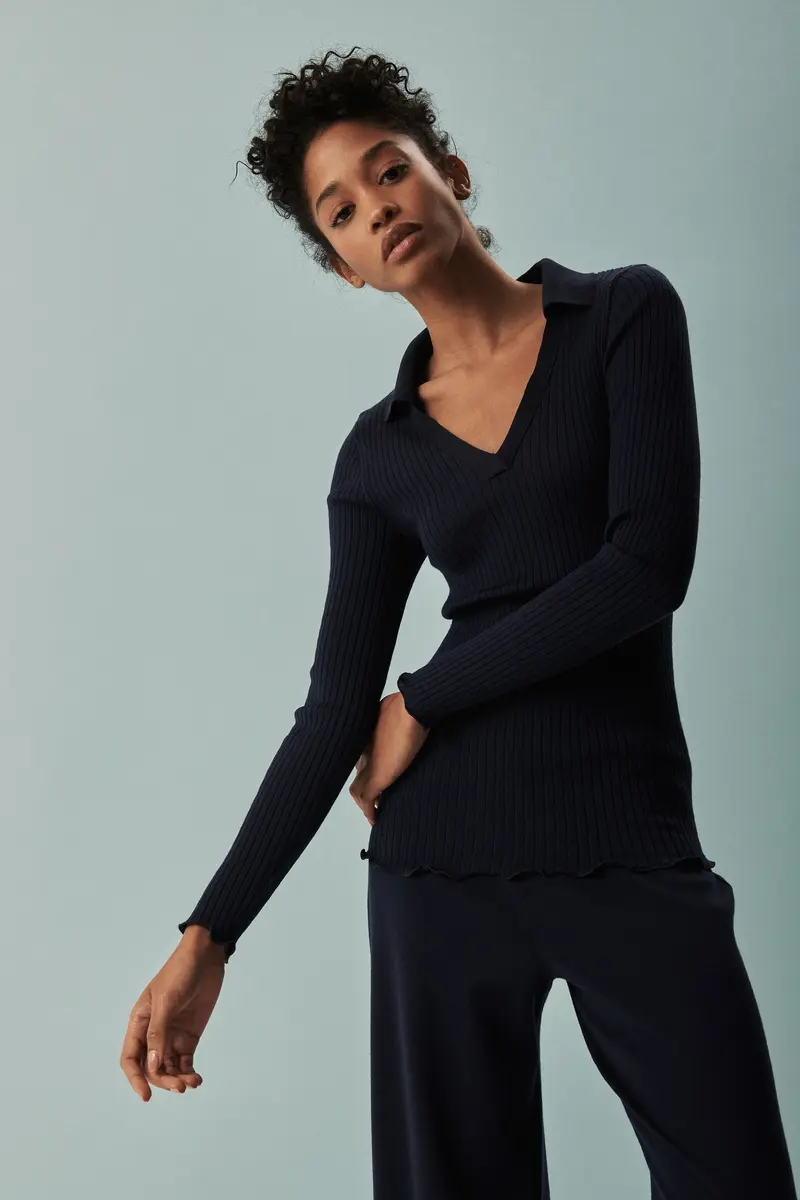 Longsleeves Polo Woman Wooland Silk 6890