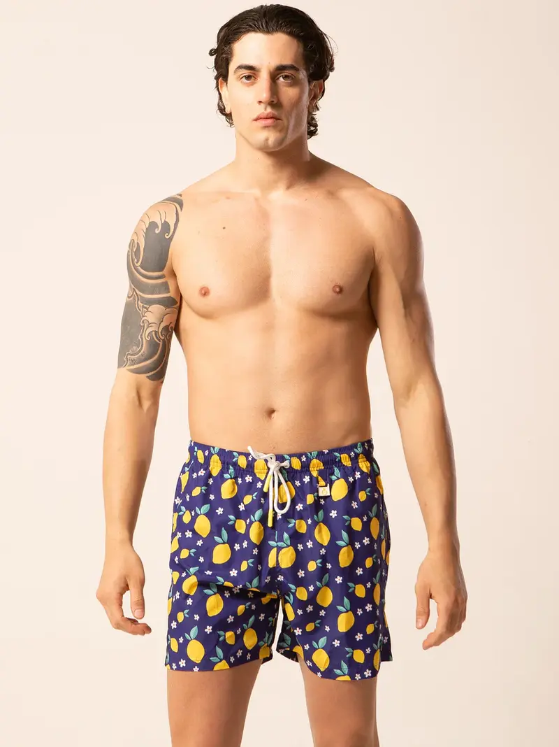 LORD PARTENOPEI COSTUME BOXER MARE UOMO BM24-LEMON BLU