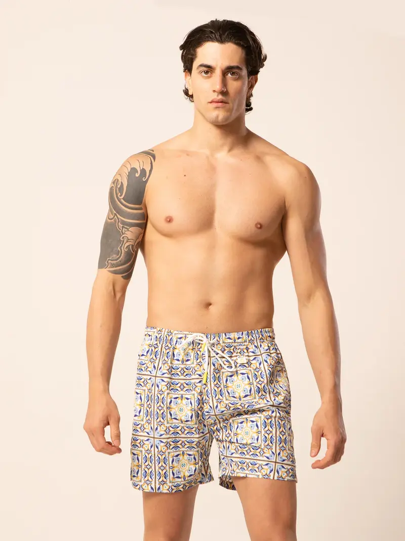 LORD PARTENOPEI COSTUME BOXER MARE UOMO BM24-MINORI BLU