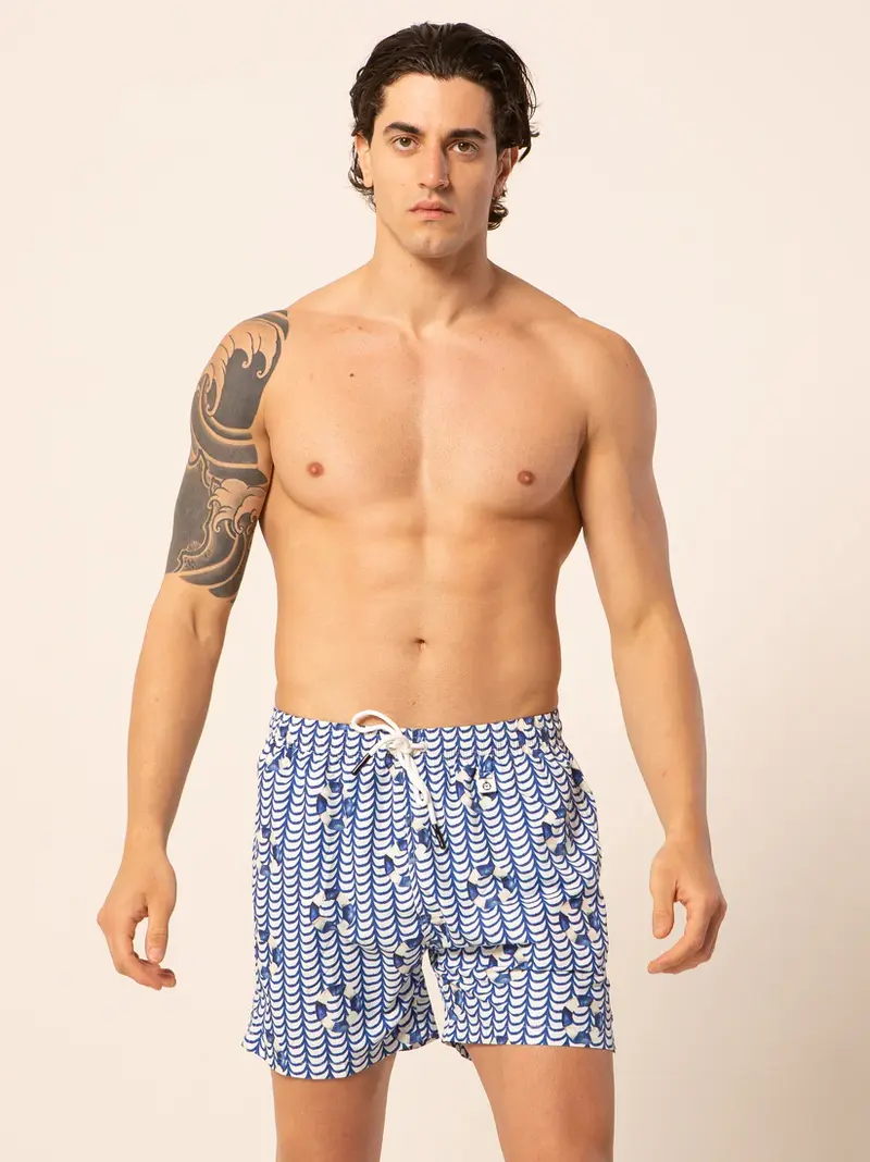 LORD PARTENOPEI COSTUME BOXER MARE UOMO BM24-SAVIOR BLU
