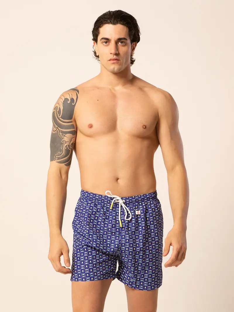 LORD PARTENOPEI COSTUME BOXER MARE UOMO BM24-TILE BLU