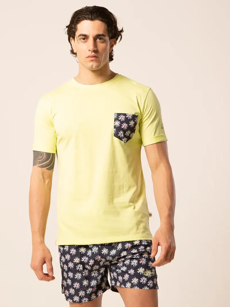 LORD PARTENOPEI T-SHIRT CON TASCHINO FANTASIA FIORI TM24-BLOSSOM GIAL