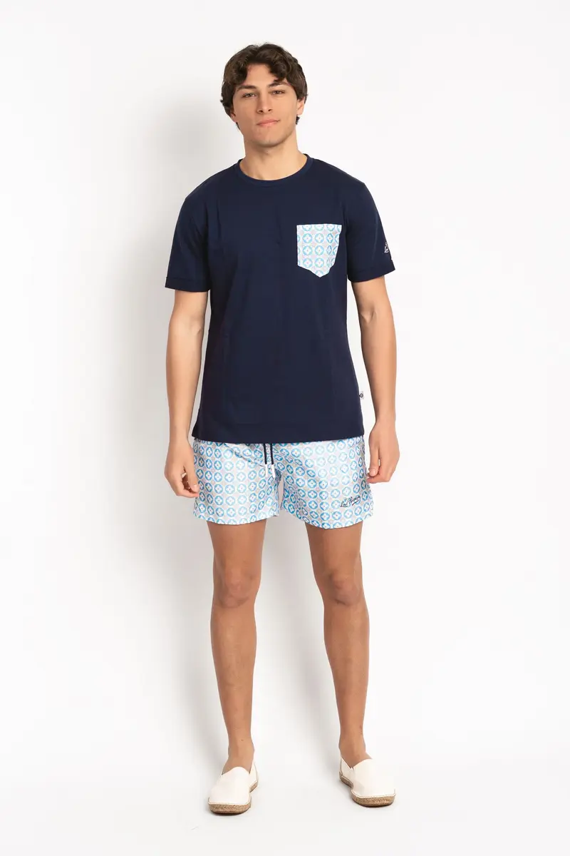 LORD PARTENOPEI T-SHIRT DATTILO CON TASCHINO TM25-DATTILO BLU