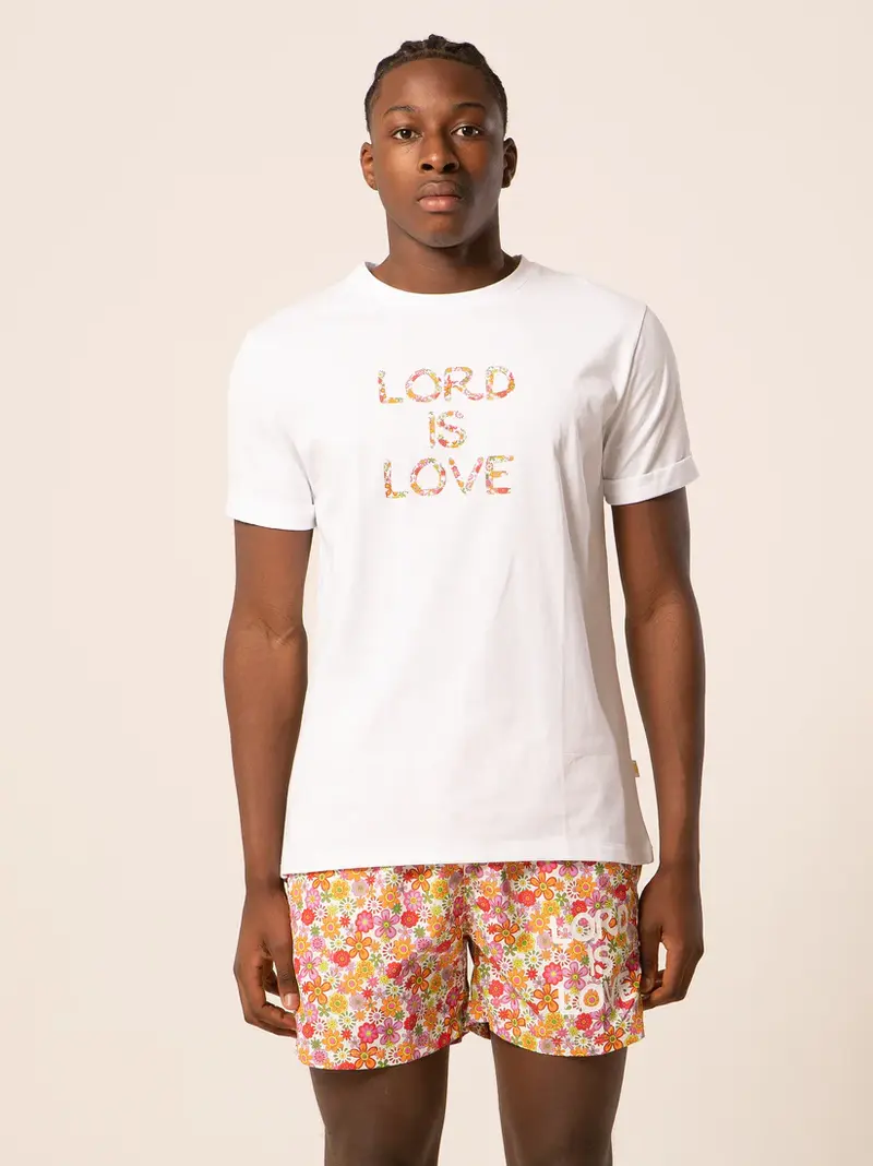 LORD PARTENOPEI T-SHIRT FANTASIA LOGO FLOREALE TM24-HIPPIE BIA
