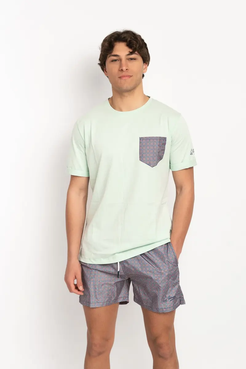 LORD PARTENOPEI T-SHIRT FLOWERY CON TASCHINO TM25-FLOWERY VER