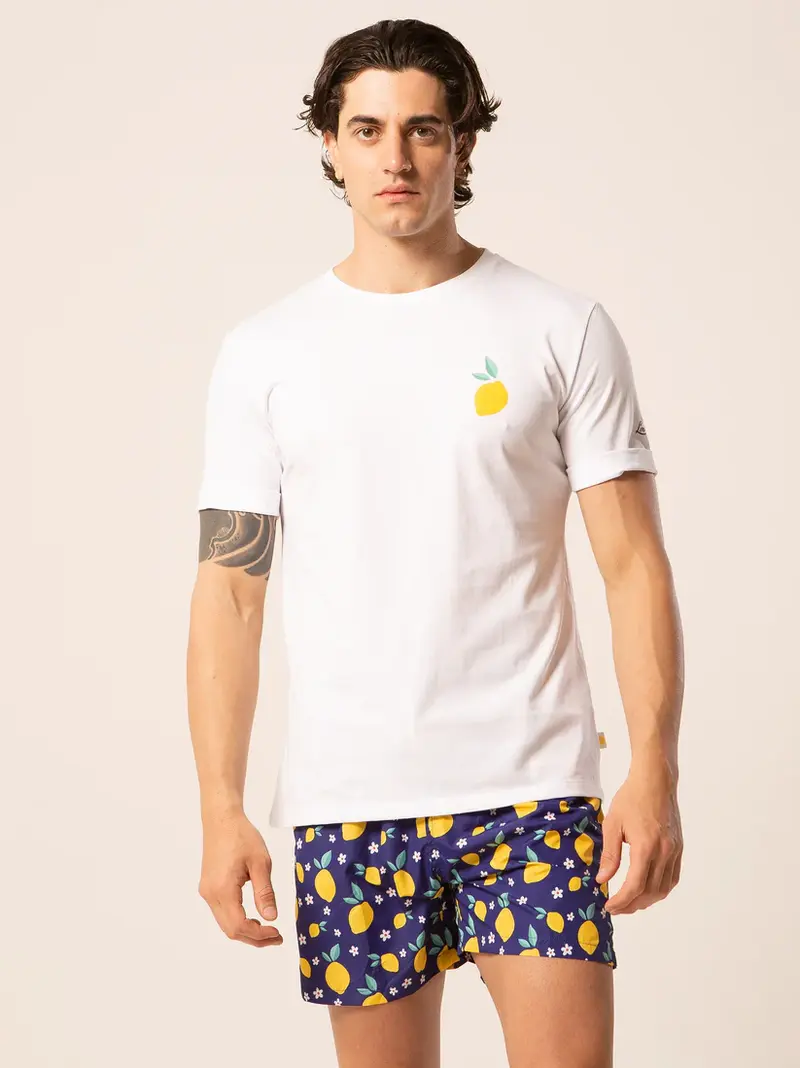 LORD PARTENOPEI T-SHIRT STAMPA CON LIMONE TM24-LEMON BIA