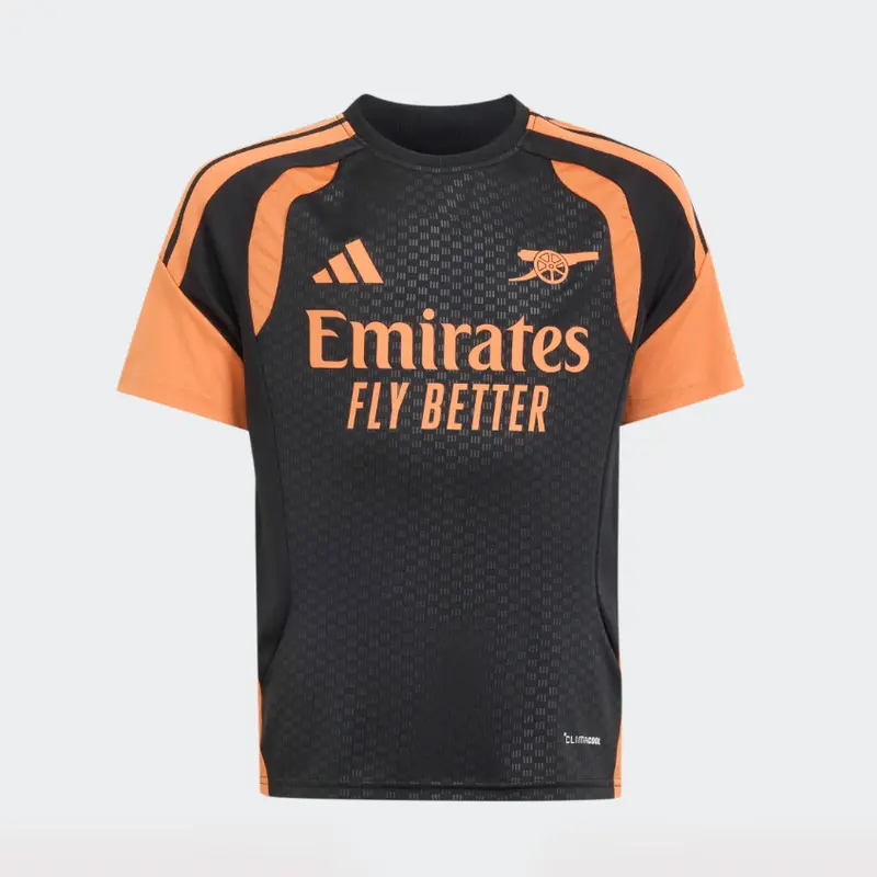 MAGLIA BAMBINO/RAGAZZO ADIDAS ARSENAL FC ALLENAMENTO 2026/27 NERA E ARANCIONE