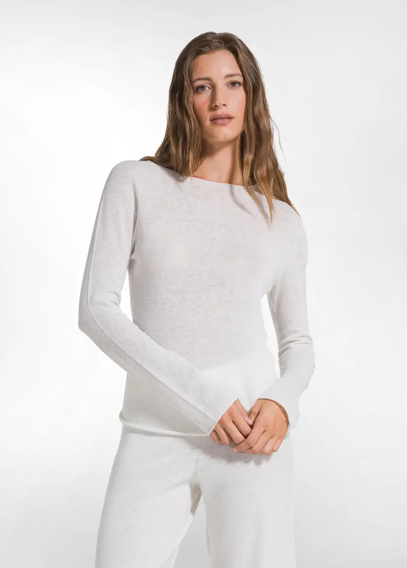 MAGLIA GIROCOLLO IN LANA LEGGERA BIANCO