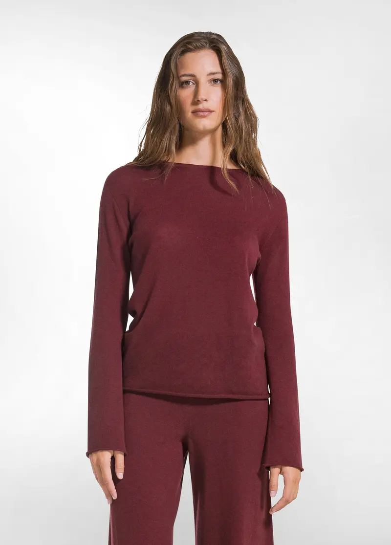 MAGLIA GIROCOLLO IN LANA LEGGERA ROSSO