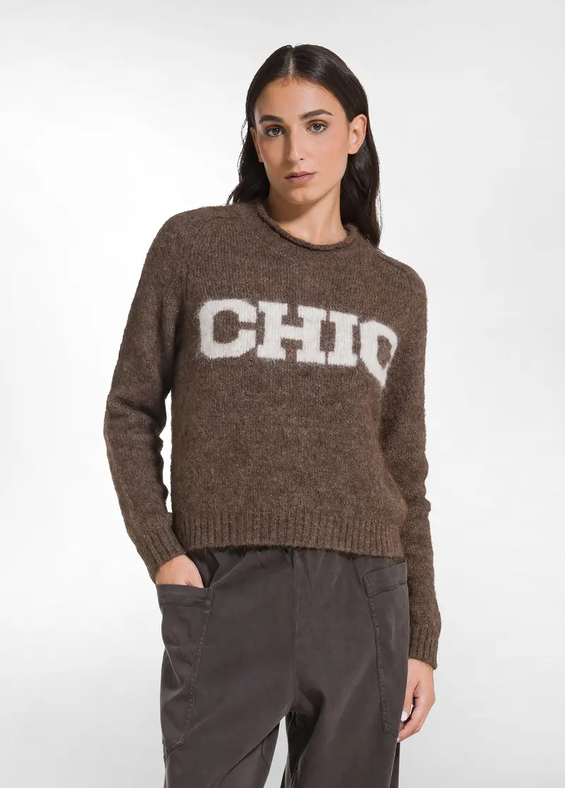 MAGLIONE GIROCOLLO CON SCRITTA JACQUARD OTHER