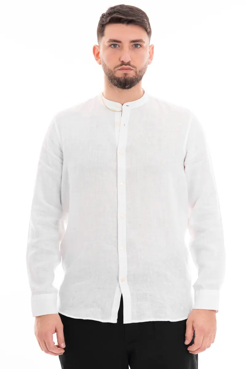 MARKUP CAMICIA MANICA LUNGA COREANA 100% LINO MK13002 BNC