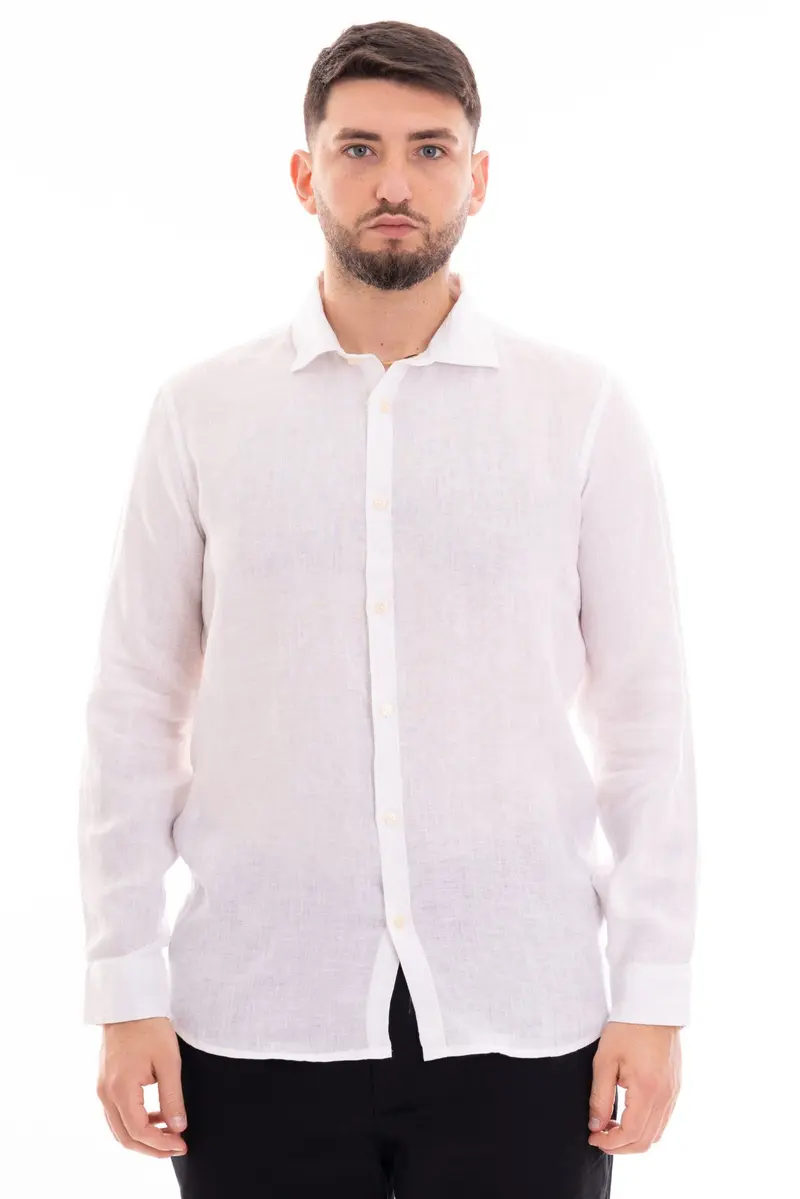 MARKUP CAMICIA MANICA LUNGA COREANA 100% LINO MK13003 BNC