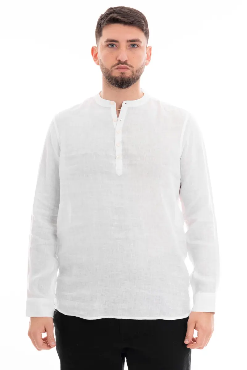 MARKUP CAMICIA SERAFINO MANICA LUNGA 100% LINO MK13008 BNC