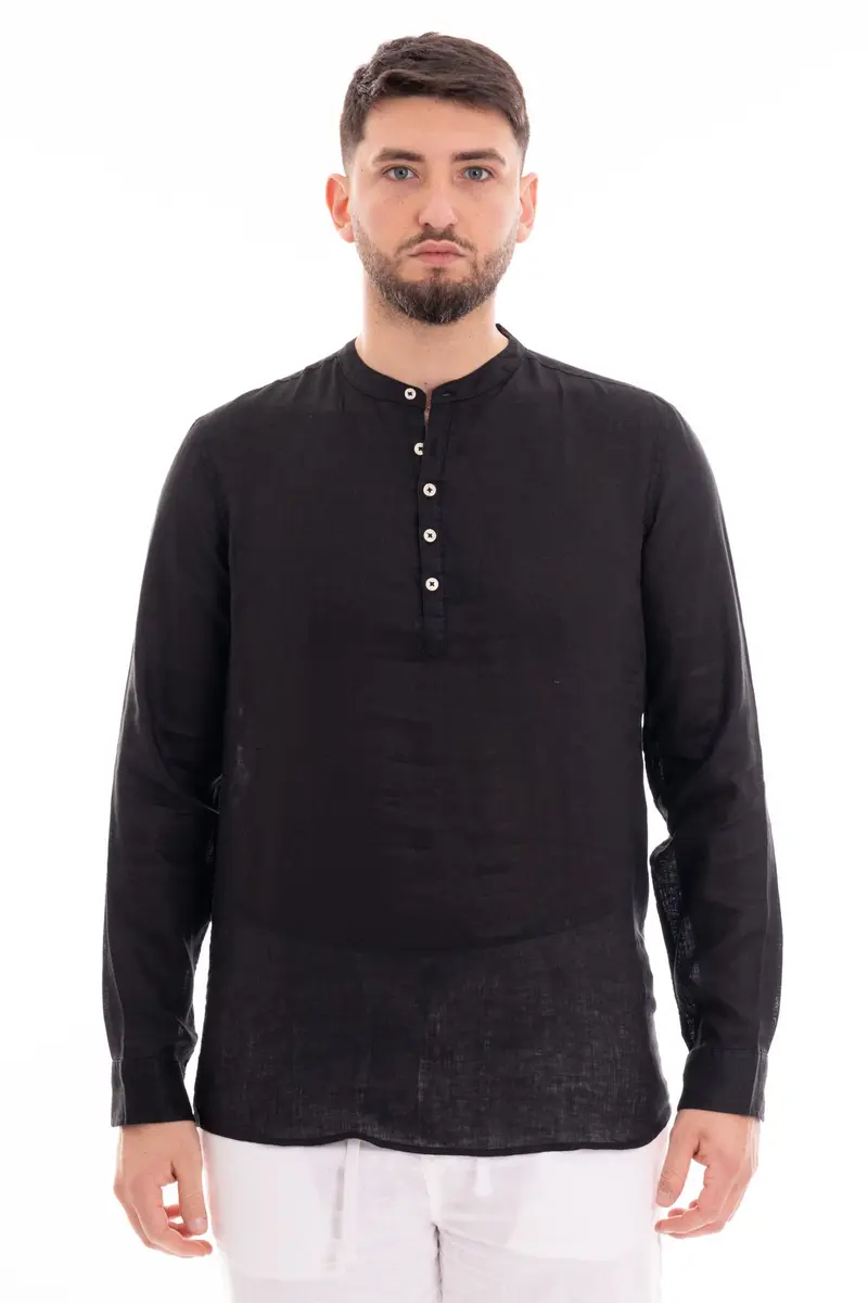 MARKUP CAMICIA SERAFINO MANICA LUNGA 100% LINO MK13008 NER