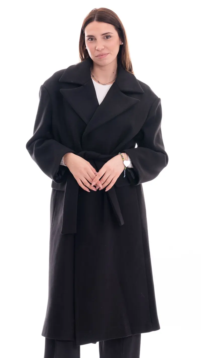 MARKUP CAPPOTTO OVER CON CINTURA REMOVIBILE DONNA MW764627 NER