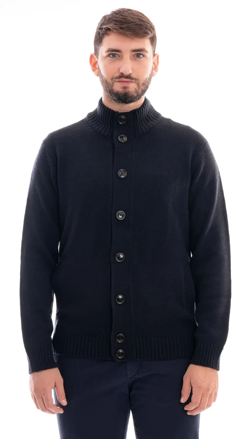MARKUP CARDIGAN COLLO ALTO CON BOTTONI UOMO MK790044 BLU