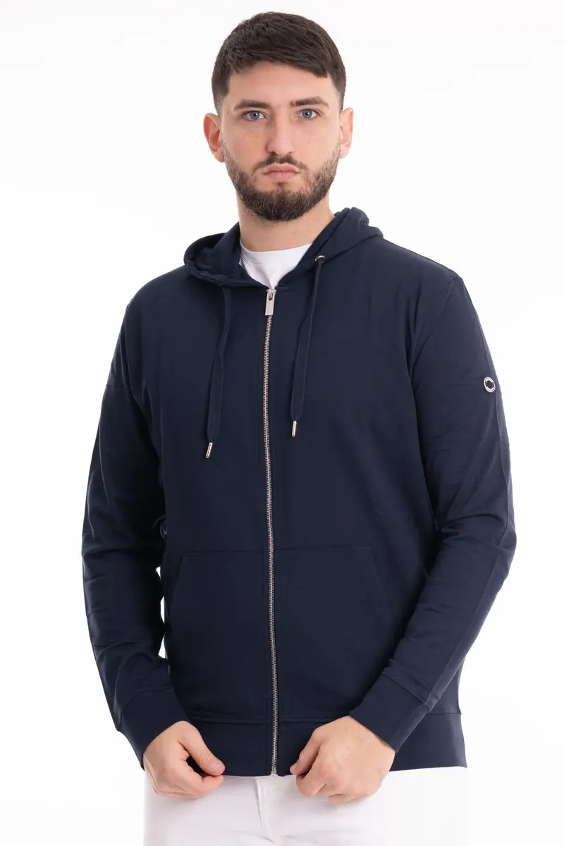 MARKUP FELPA CON CAPPUCCIO E ZIP MK12002 BLU