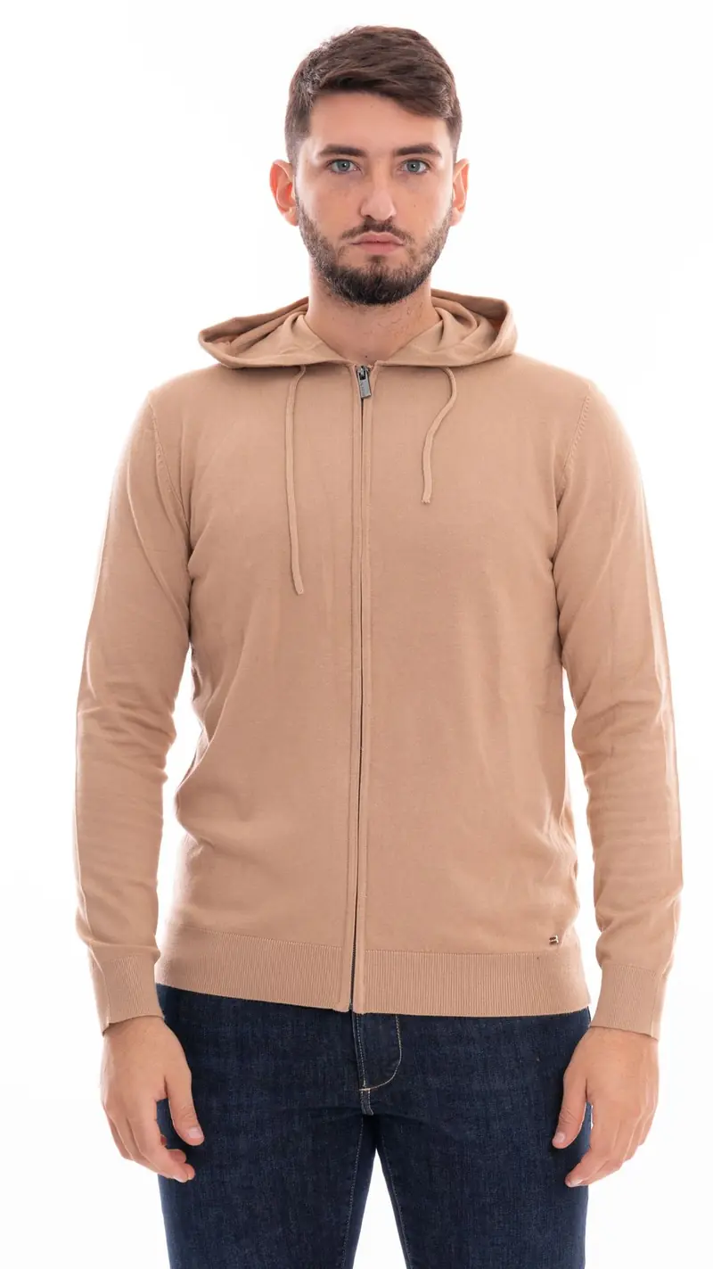 MARKUP FELPA CON CAPPUCCIO E ZIP UOMO MK790126 CML