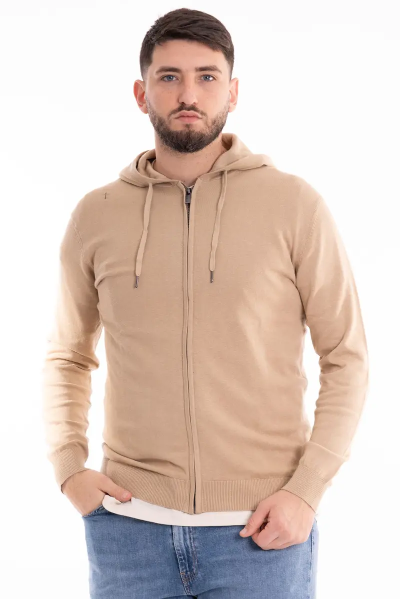 MARKUP FELPA CON CAPPUCCIO FULL ZIP IN COTONE MK690009 CRD