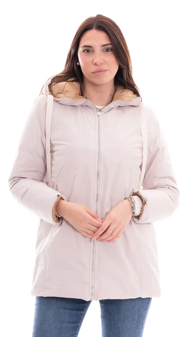 MARKUP GIUBBOTTO LUNGO REVERSIBILE IN TESSUTO TECNICO DONNA MW764024 GHC