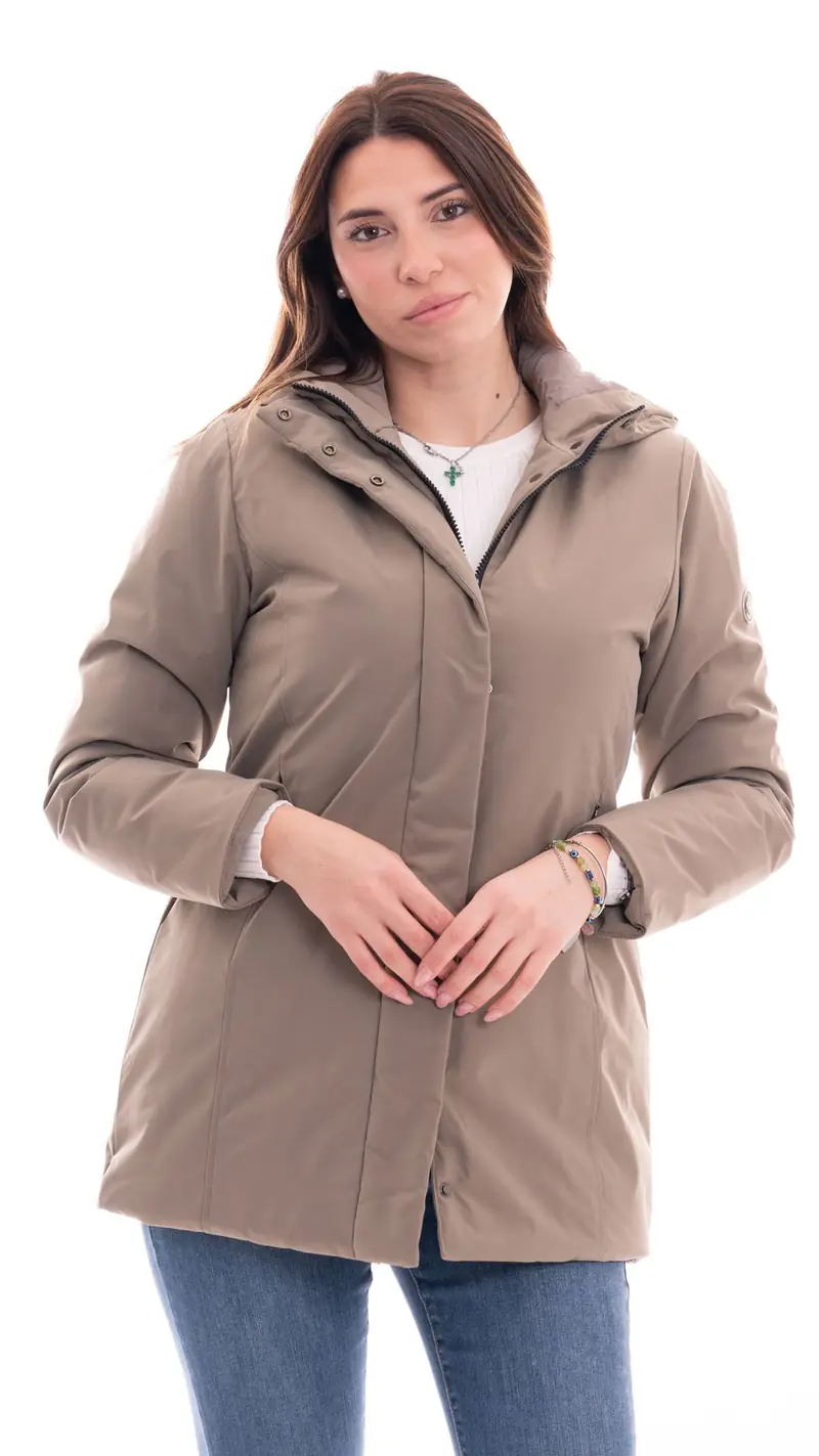 MARKUP GUBBOTTO IN TESSUTO TECNICO CON CAPPUCCIO DONNA MW24008 FNO