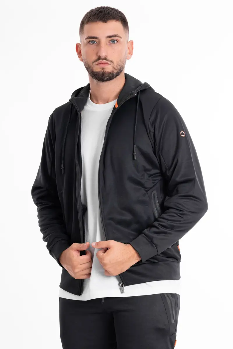 MARKUP M CAPPUCCIO FELPA TECNICA ZIP DETTAGLI LOGATI MAN/FIANCHI MK592016