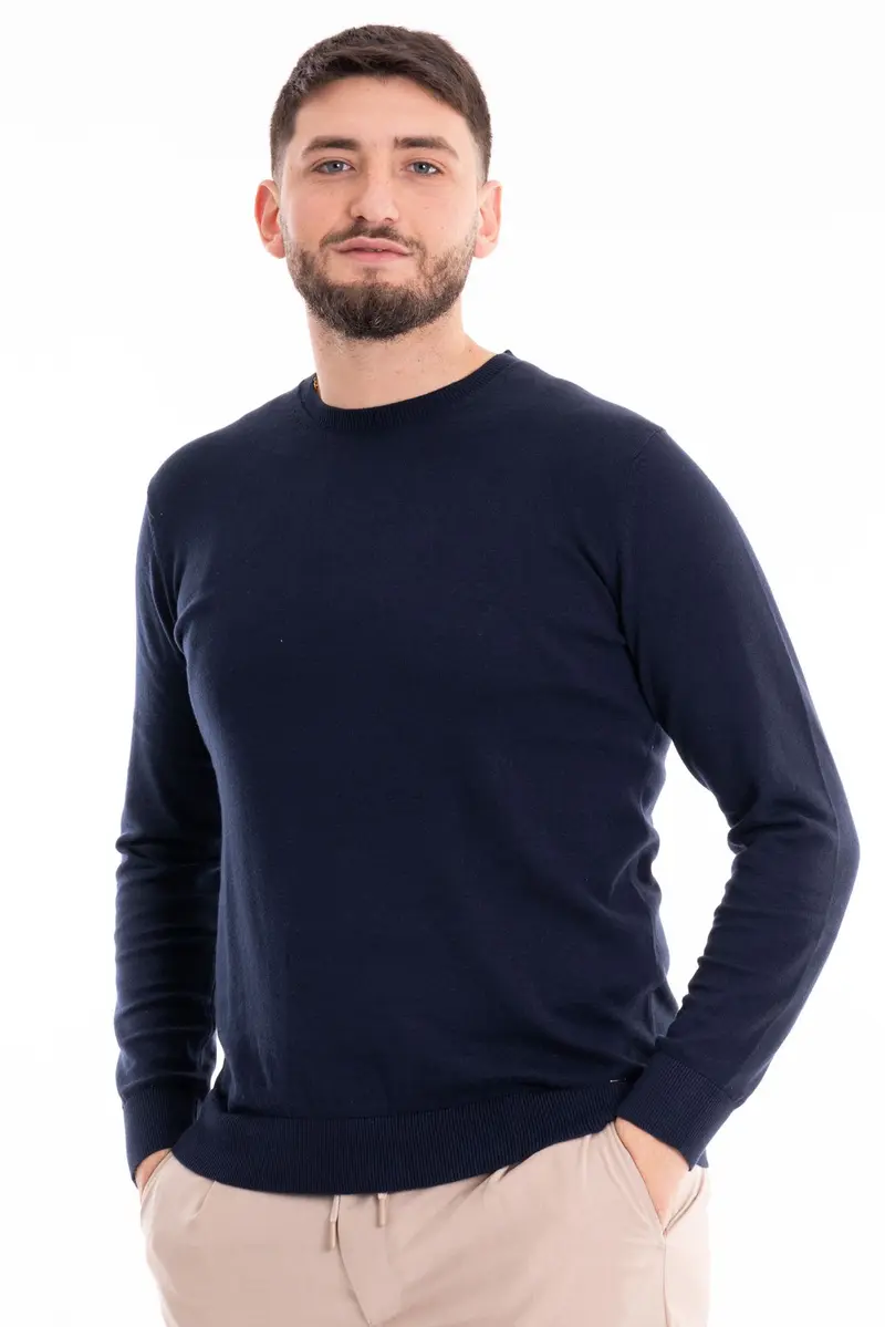 MARKUP MAGLIONCINO GIROCOLLO IN COTONE MK10001 BLU