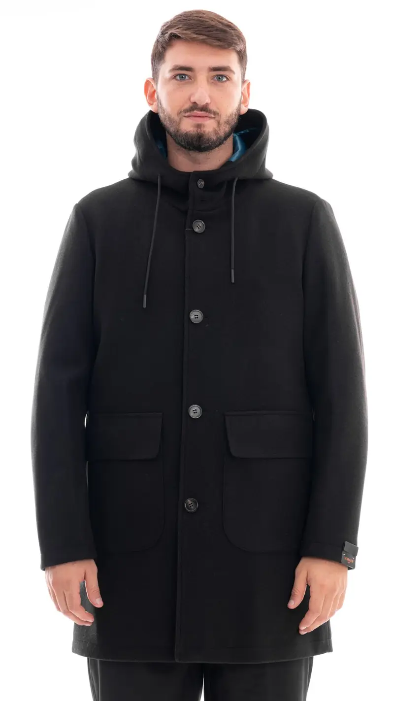 MARKUP PARKA LUNGO CON CAPPUCCIO E BOTTONI UOMO MK794619 NER